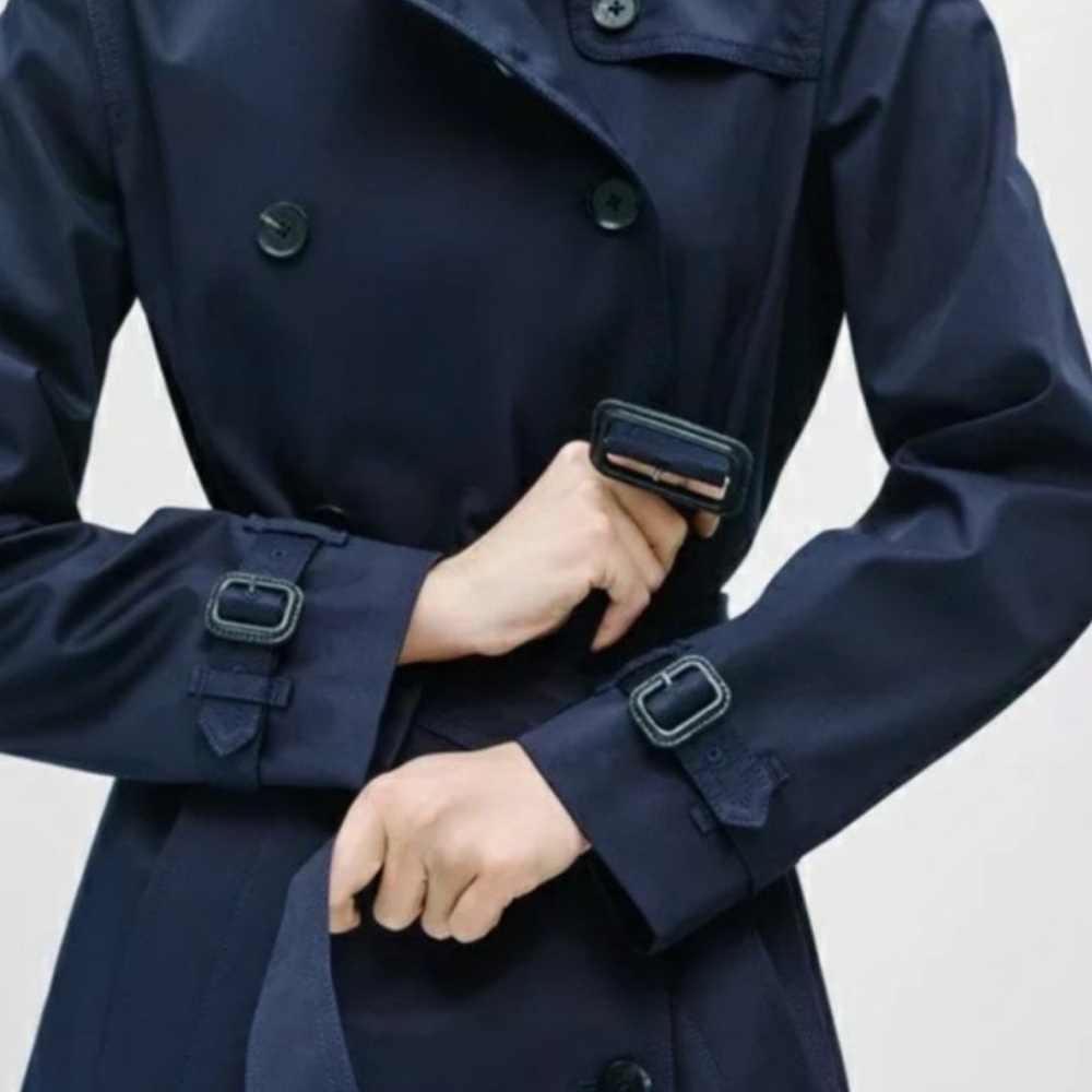 Aritzia Babaton Navy Trench Coat